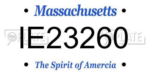 IE23260 Massachusetts License Plate