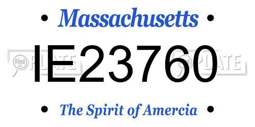 IE23760 Massachusetts License Plate