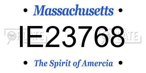 IE23768 Massachusetts License Plate