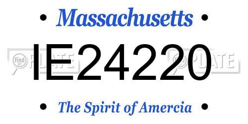 IE24220 Massachusetts License Plate