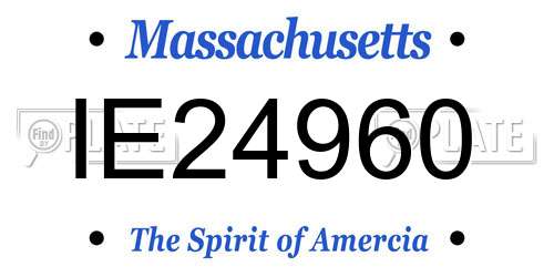 IE24960 Massachusetts License Plate