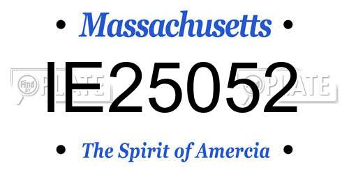 IE25052 Massachusetts License Plate