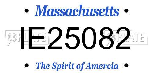 IE25082 Massachusetts License Plate