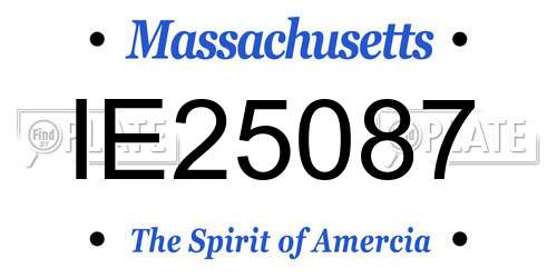 IE25087 Massachusetts License Plate