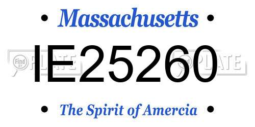 IE25260 Massachusetts License Plate