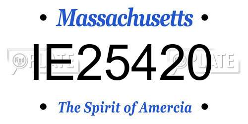 IE25420 Massachusetts License Plate