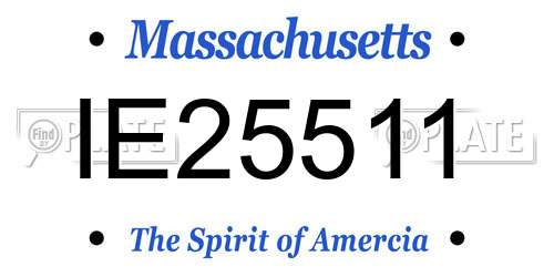 IE25511 Massachusetts License Plate
