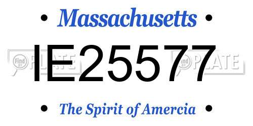 IE25577 Massachusetts License Plate