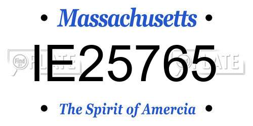 IE25765 Massachusetts License Plate