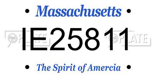 IE25811 Massachusetts License Plate
