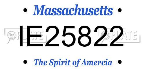 IE25822 Massachusetts License Plate