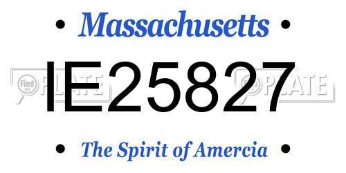 IE25827 Massachusetts License Plate
