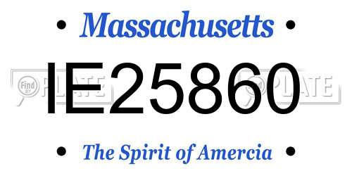 IE25860 Massachusetts License Plate