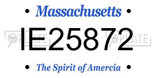 IE25872 Massachusetts License Plate