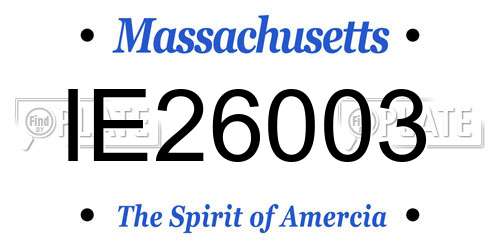 IE26003 Massachusetts License Plate