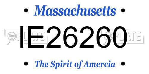 IE26260 Massachusetts License Plate
