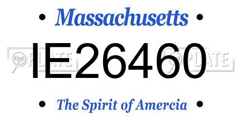 IE26460 Massachusetts License Plate