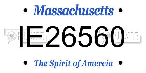 IE26560 Massachusetts License Plate