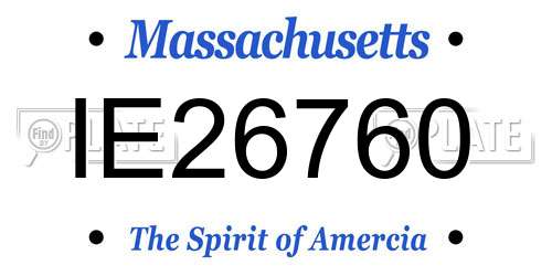 IE26760 Massachusetts License Plate