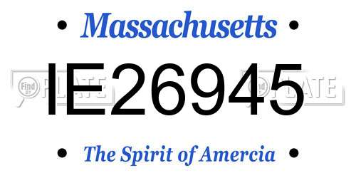 IE26945 Massachusetts License Plate