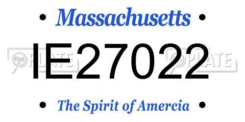 IE27022 Massachusetts License Plate