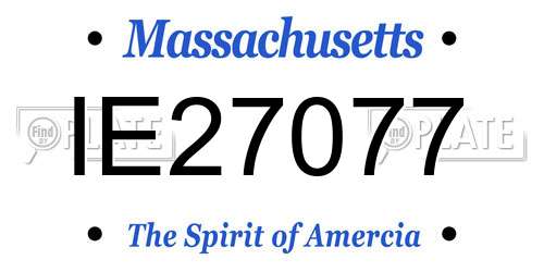 IE27077 Massachusetts License Plate