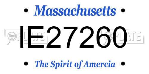 IE27260 Massachusetts License Plate