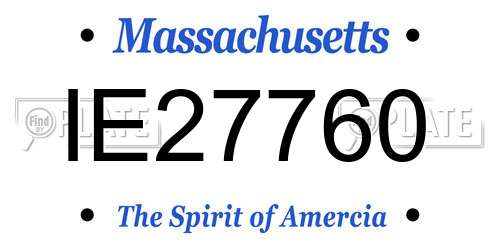 IE27760 Massachusetts License Plate