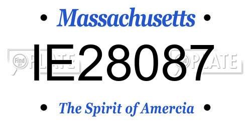 IE28087 Massachusetts License Plate