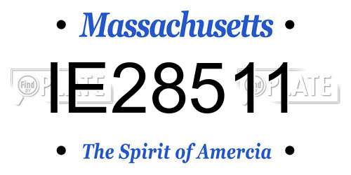 IE28511 Massachusetts License Plate
