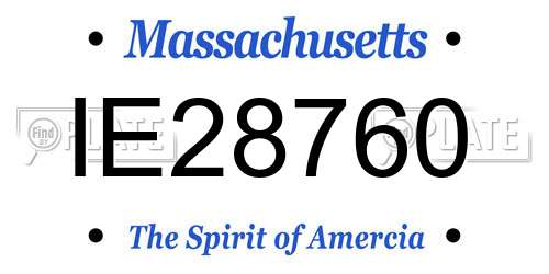 IE28760 Massachusetts License Plate