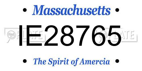 IE28765 Massachusetts License Plate