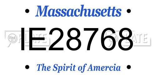 IE28768 Massachusetts License Plate
