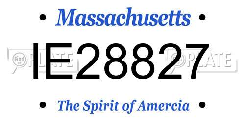 IE28827 Massachusetts License Plate