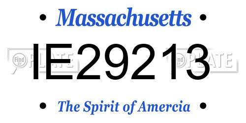 IE29213 Massachusetts License Plate