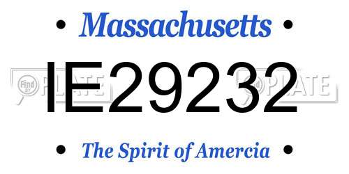 IE29232 Massachusetts License Plate