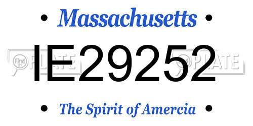 IE29252 Massachusetts License Plate