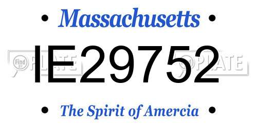 IE29752 Massachusetts License Plate