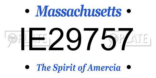 IE29757 Massachusetts License Plate