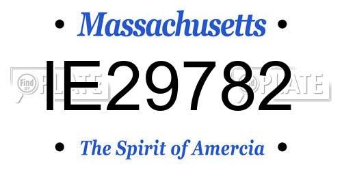 IE29782 Massachusetts License Plate