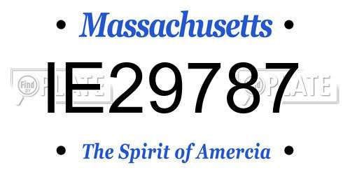 IE29787 Massachusetts License Plate