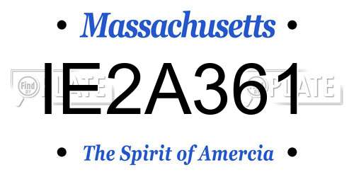 IE2A361 Massachusetts License Plate