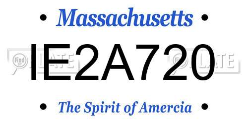 IE2A720 Massachusetts License Plate