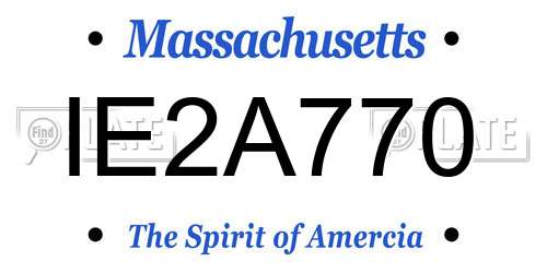 IE2A770 Massachusetts License Plate