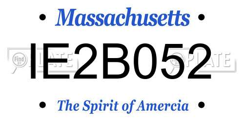 IE2B052 Massachusetts License Plate