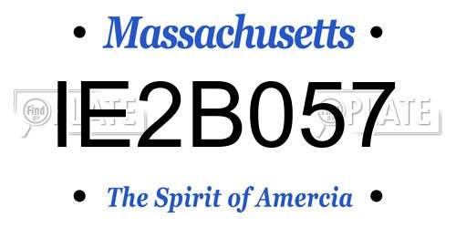 IE2B057 Massachusetts License Plate