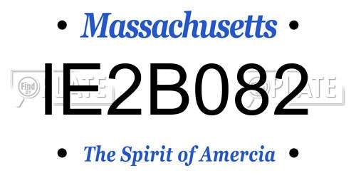 IE2B082 Massachusetts License Plate