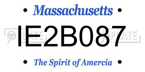 IE2B087 Massachusetts License Plate