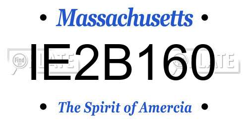 IE2B160 Massachusetts License Plate