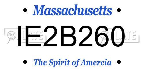 IE2B260 Massachusetts License Plate